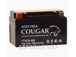 COUGAR AGM VRLA 12В 6ст 7 а/ч оп YTX7L-BS